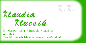 klaudia klucsik business card